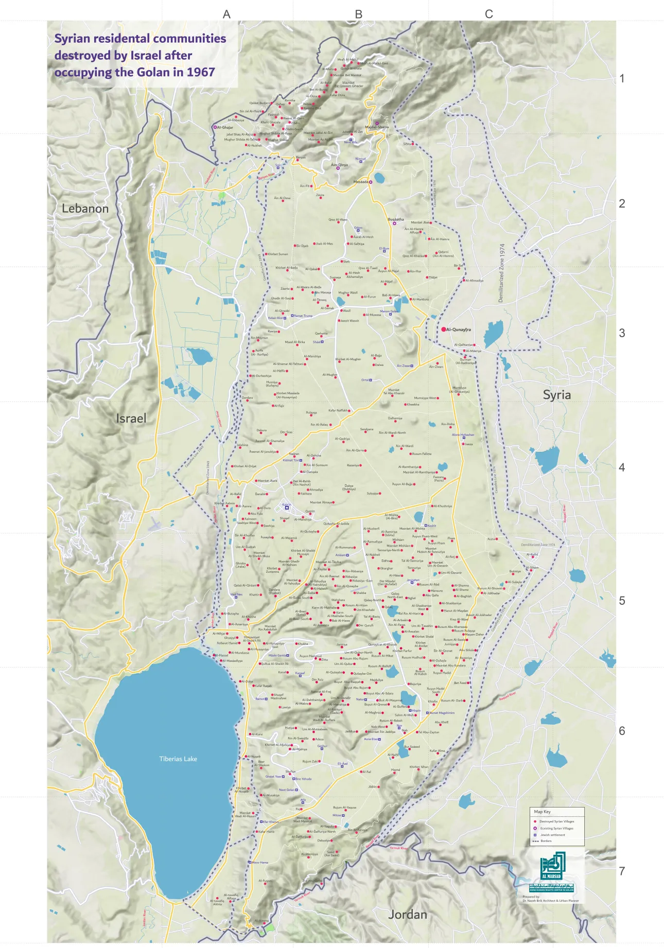 Syrian residential communities destroyed by Israel after occupying the Golan in 1967